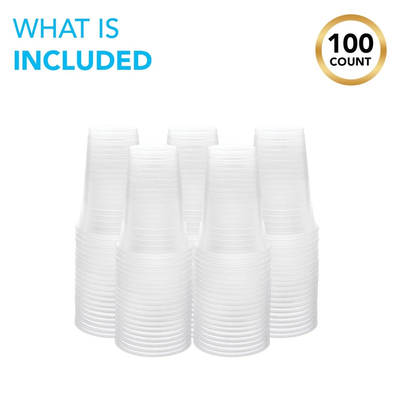 Party Essentials Disposable Clear Plastic Drinking Cups for Water  Wine  Juice  Iced Coffee and Cold Drinks  10-Ounce  100 Count - Image 2