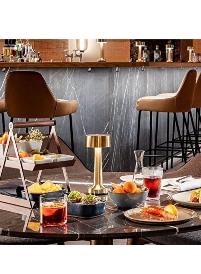 ELTRAZONE Table Lamp,Modern Rechargeable Cordless Touch Sensor LED Desk lamp 3 Ways Dimming,with USB Cord for Bar Restaurant Bedroom Bedside Nightstand Lighting (GOLD) - Image 2