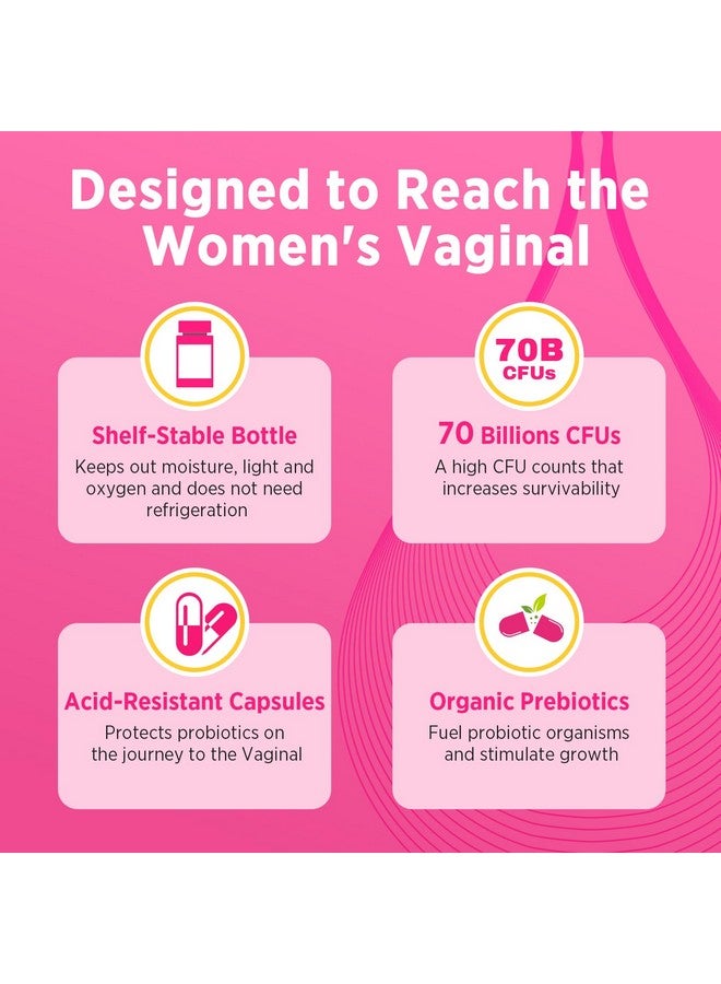 Generic 70 Billion CFUs Vaginal Probiotics, PH Balance with Probiotic & Prebiotic & D-Mannose, Women Probioticos for Odor & Flora, Yeast, vag, Urinary Health, GMO-Free, 60 Days Supply  - Image 5