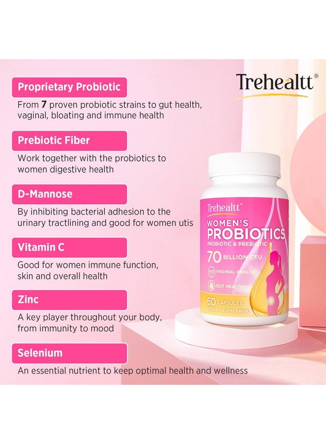 Generic 70 Billion CFUs Vaginal Probiotics, PH Balance with Probiotic & Prebiotic & D-Mannose, Women Probioticos for Odor & Flora, Yeast, vag, Urinary Health, GMO-Free, 60 Days Supply  - Image 4