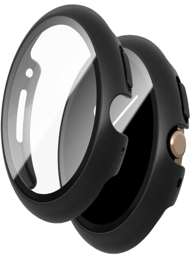 HASDON [2 Pack] Compatible with Google Pixel Watch 2(2023) / Pixel Watch Case with Tempered Glass Screen Protector, Matte Full Coverage Protective Cover Bumper - Image 1