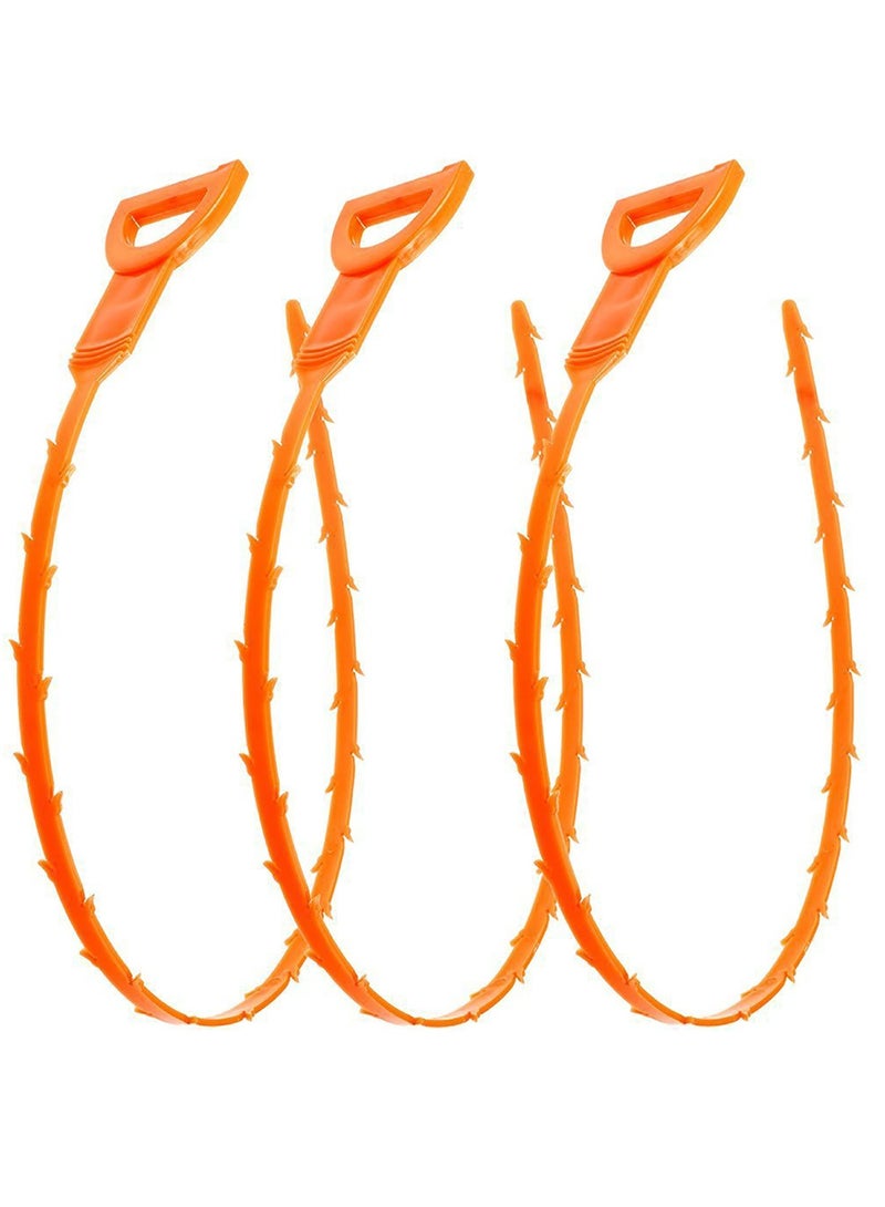 SYOSI Drain Clog Remover, 3 Pack 19.6 Inch Snake Clog Remover Tool, Drain Cleaner Tool for Sink, Tube Drain Cleaning, Hair Clog Remover for Shower Kitchen Sink Bath Tub Bathroom. - Image 1