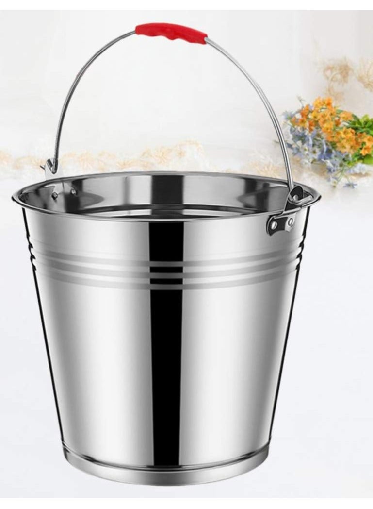 DubaiGallery Water Bucket Feed Water Holder Milk Pail Bucket Oil Storage Container Metal Pail Feed Bucket Multipurpose Bucket for Home Metal Garbage Can Cosmetic Storage Barrel Stainless Steel - Image 1