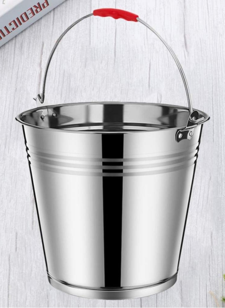DubaiGallery Water Bucket Feed Water Holder Milk Pail Bucket Oil Storage Container Metal Pail Feed Bucket Multipurpose Bucket for Home Metal Garbage Can Cosmetic Storage Barrel Stainless Steel - Image 3