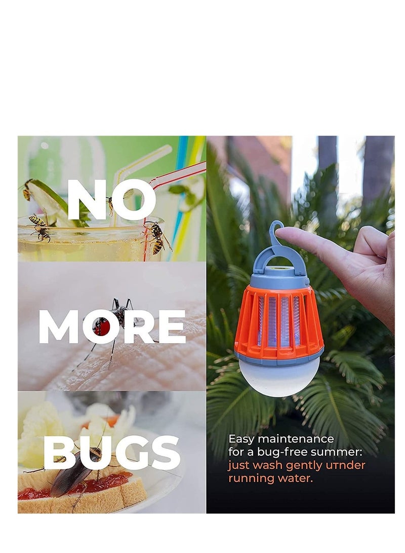 Excefore Bug Bulb, 2 in 1 Camping Lantern, Electric Bug Zapper Light Bulb, Portable Waterproof, Mosquito, Gnat, Fly Killer, LED Tent Lamp - Image 4