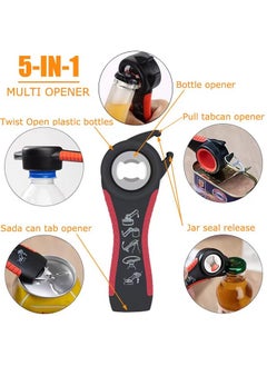 Generic 5 in 1 Multifunction Twist Bottle Opener All in One Jar Can Red Wine Beer Lid Twist Off Easy Open Claw Kitchen Opener  - Image 5