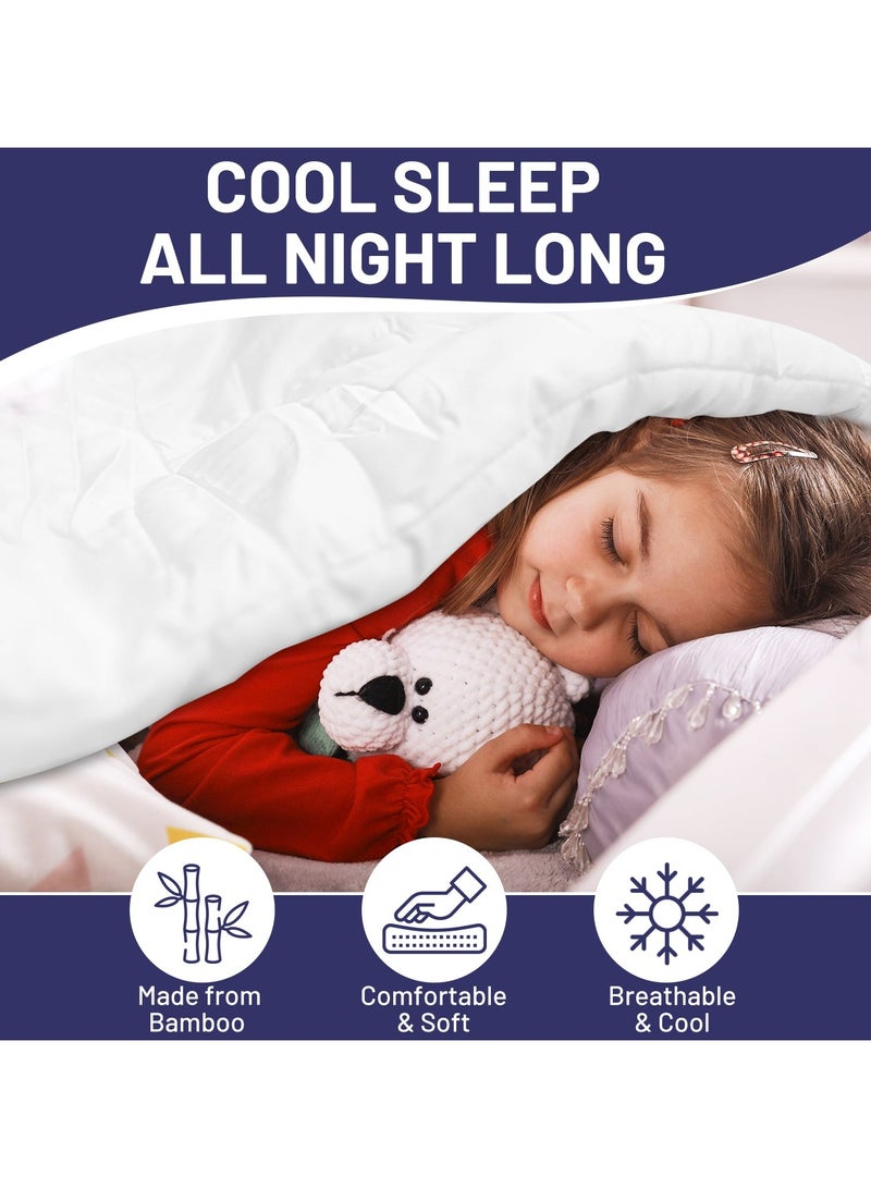 DrSleeep Comforter | 100% Viscose Derived from Bamboo Fabric Fill and Cover | Ultra-Soft, Hypoallergenic, Cooling, and Breathable | 250 GSM | White - Image 2