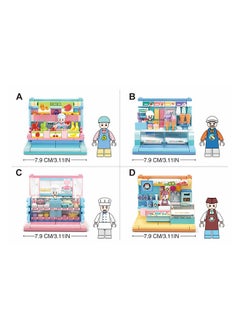 Sluban Mini Handcraft Series - Shops Building Blocks 8 In One Box With Mini Figures For Age 6+ Years Old  - Image 2