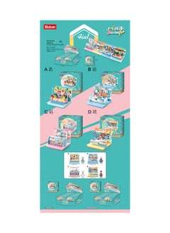 Sluban Mini Handcraft Series - Shops Building Blocks 8 In One Box With Mini Figures For Age 6+ Years Old  - Image 4