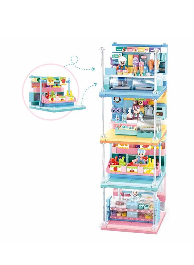 Sluban - Mini Handcraft Series - Shops Building Blocks 8 In One Box With Mini Figures For Age 6+ Years Old - Image 1