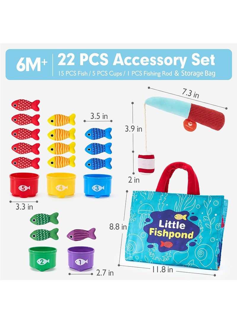توبيتش ألعاب مونتيسوري للأطفال بعمر سنة واحدة - لعبة صيد السمك للأطفال الصغار 10 في 1 مع أكواب تكديس، لعبة أطفال من 12-18 شهرًا هدية عيد ميلاد صبي بعمر سنة واحدة، ألعاب أطفال صغار لطفل بعمر سنة واحدة هدايا للبنات - Image 2