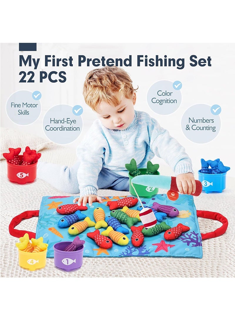 توبيتش ألعاب مونتيسوري للأطفال بعمر سنة واحدة - لعبة صيد السمك للأطفال الصغار 10 في 1 مع أكواب تكديس، لعبة أطفال من 12-18 شهرًا هدية عيد ميلاد صبي بعمر سنة واحدة، ألعاب أطفال صغار لطفل بعمر سنة واحدة هدايا للبنات - Image 3