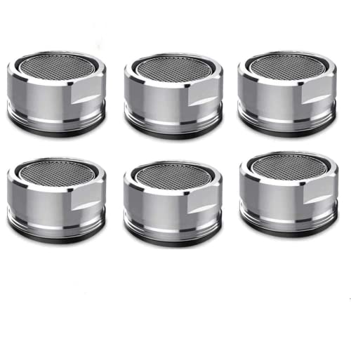XUKEKOY 6 Pack Faucet Aerator 2.2 GPM Bathroom Sink Aerator Regular Standard Replacement Parts with Brass Shell 15/16-Inch Male Threads Aerator Faucet Filter with Gasket for Kitchen Bathroom - Image 1