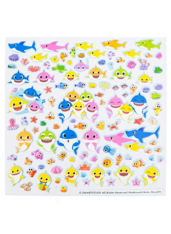 BABY SHARK - Oup Usa Baby Shark Sticker Play Set - 100 Reusable Puffy Stickers - Baby Shark Sticker Bundle For Kids Ages 3 And Up - Image 1