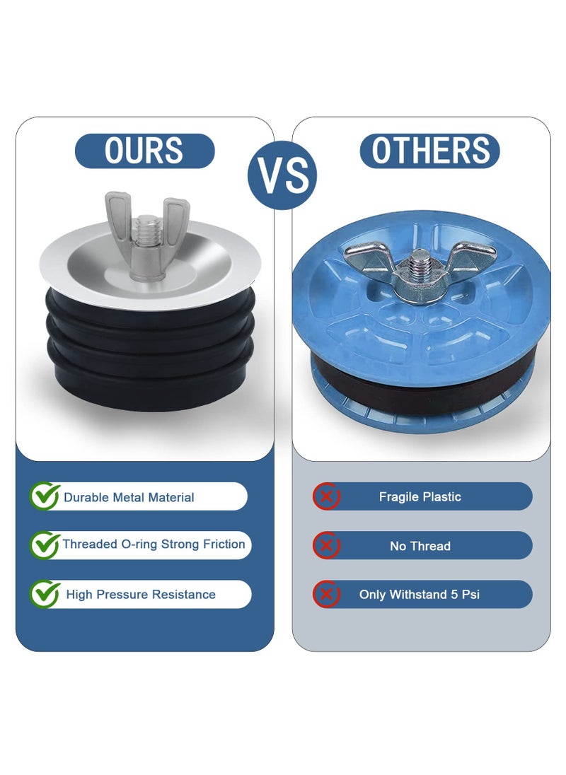 KASTWAVE - 3 inch Sewer Cleanout Cap, Practical Expansion Pipe Plug Durable Sewer Pipe Plug Sewer Cleanout Cover Mechanical Test Plug with Wing Nut - Image 1