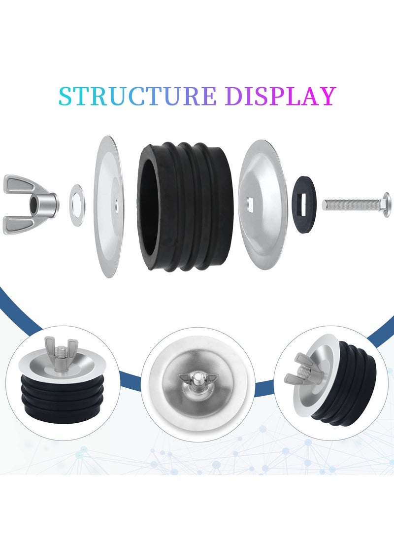 KASTWAVE - 3 inch Sewer Cleanout Cap, Practical Expansion Pipe Plug Durable Sewer Pipe Plug Sewer Cleanout Cover Mechanical Test Plug with Wing Nut - Image 1