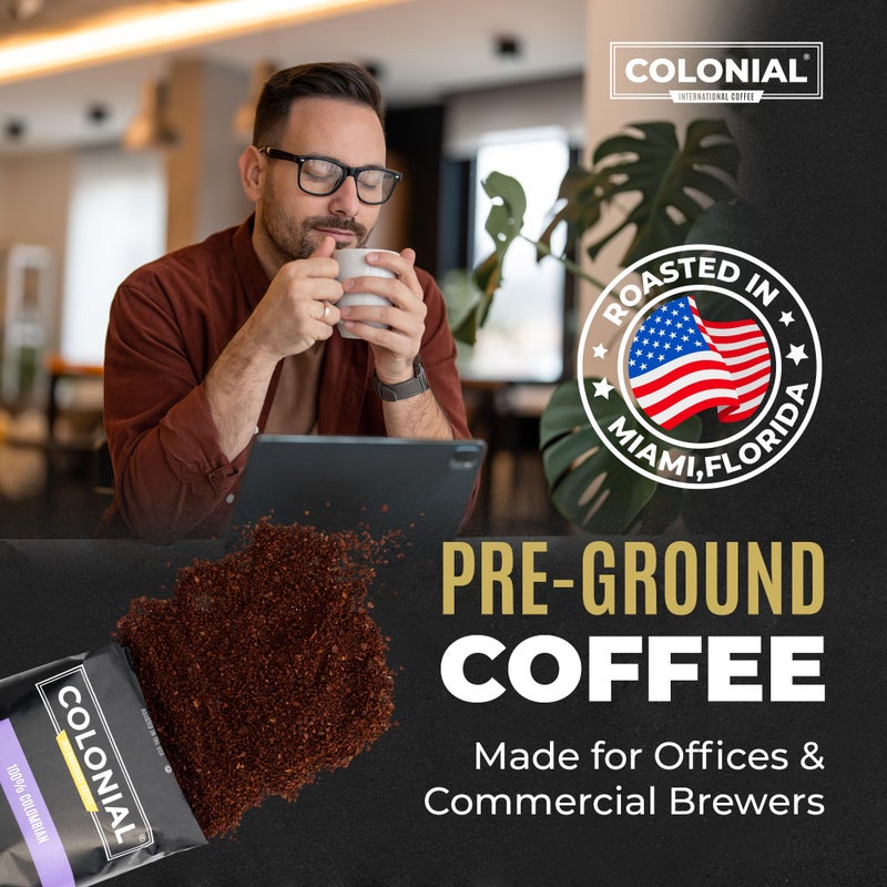 Colonial Coffee 32 Count Single Pot Coffee Packets - 100% Arabica Colombian Medium Roast | Pre-Measured Frac Packs for 12 Cup Maker | Bulk Ground Gourmet Coffee for Home & Office - Image 2
