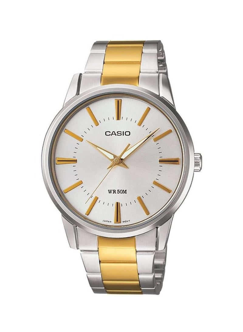 كاسيو Analog Women’s Watch LTP‑1303SG‑7AVDF, 32.5m Silver Dial, Two‑Tone Gold & Silver Ion‑Plated Stainless Steel Case & Bracelet, 50 m WR - Image 1