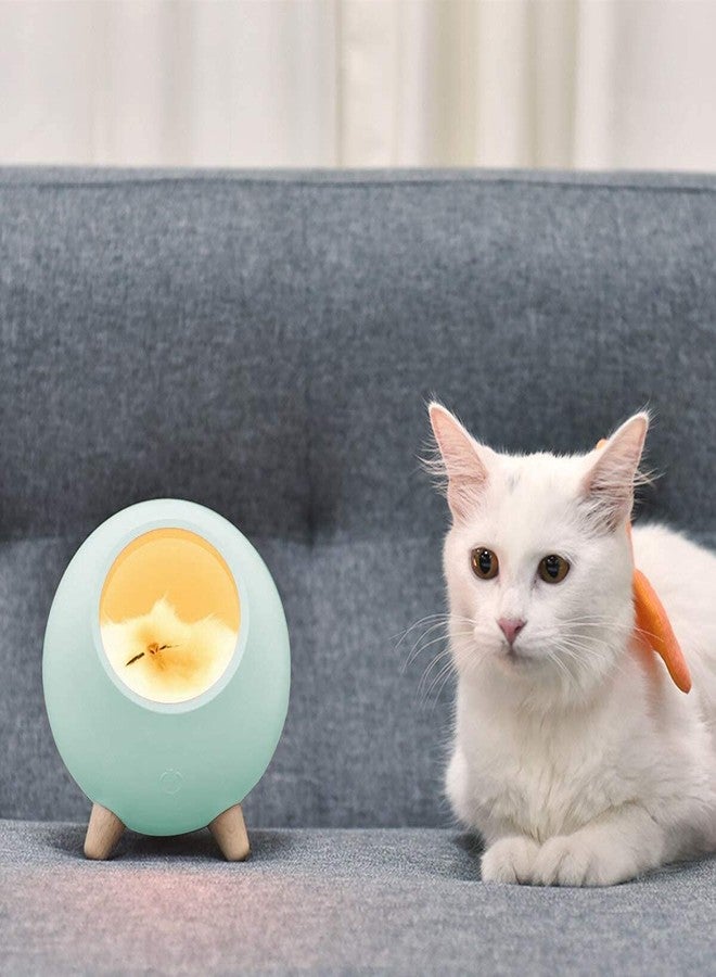 Ostin مصباح ليلي للأطفال على شكل قطة من أوستين، بخاصية التعتيم التدريجي والتحكم باللمس، مصباح جو لطيف على شكل منزل حيوان أليف صغير، مصباح نوم لغرفة النوم أو الطاولة أو غرفة الأطفال أو هدية للأطفال (أخضر) - Image 2