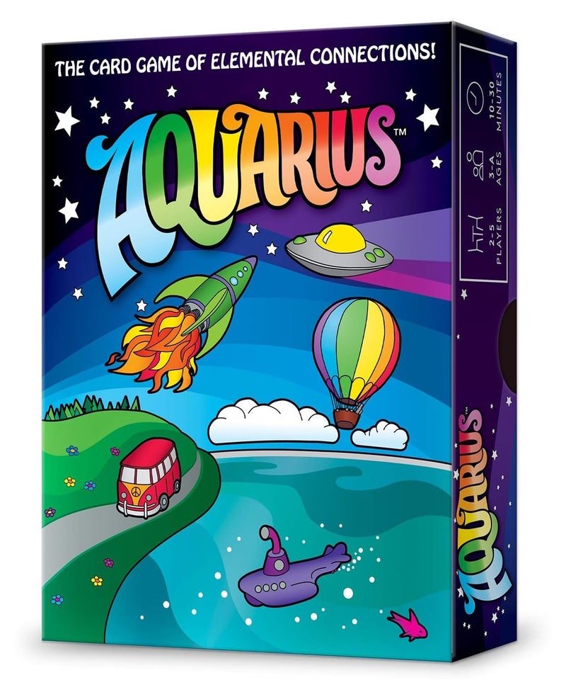 Looney Labs Aquarius Card Game - Elemental Strategy for 2-5 Players  - Image 1