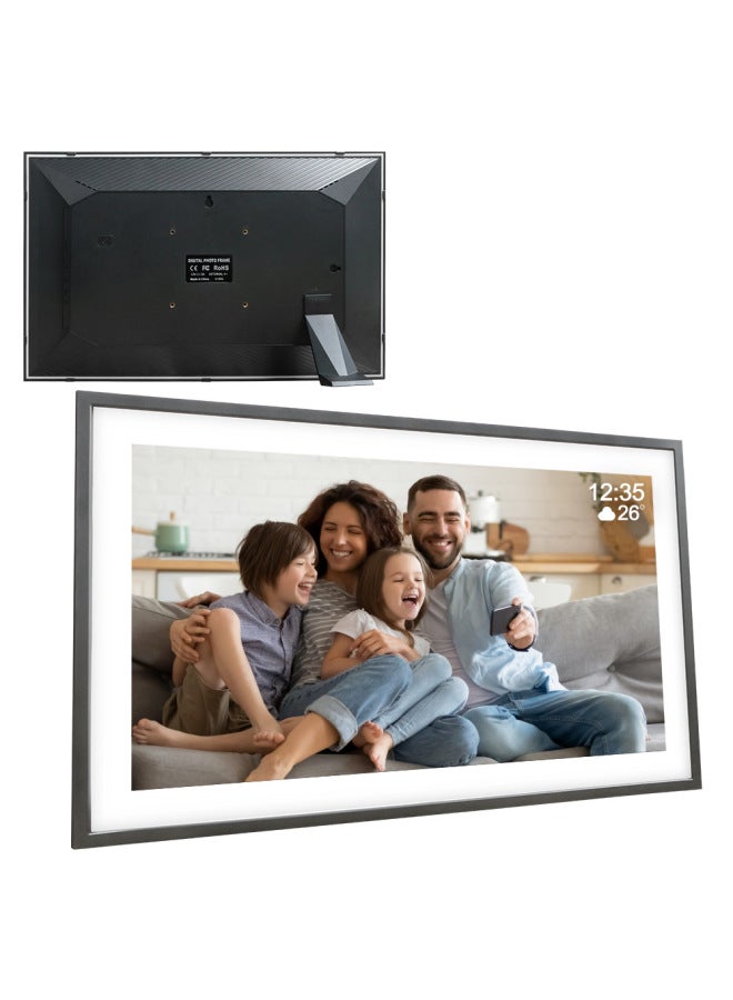 15.6 Inch WIFI Digital Photo Frame Frameo Uhale Smart Cloud Photo Frame Mobile Phone Remote Push-Color:Black Frame  - Image 1