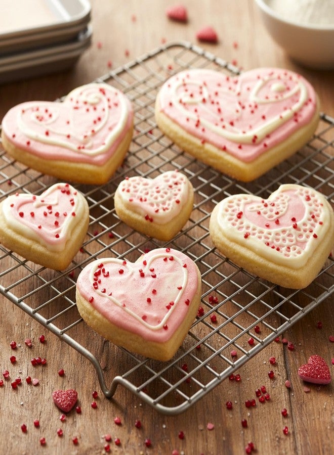 WJIAAA Heart Cookie Cutter,10 Pcs Stainless Steel Heart Shaped Cookie Cutter,Sandwich Cutters for Lunch Lover Wedding Present for Sandwiches Biscuit (3.3 2.6 2.0 1.5 1.1in) - Image 2