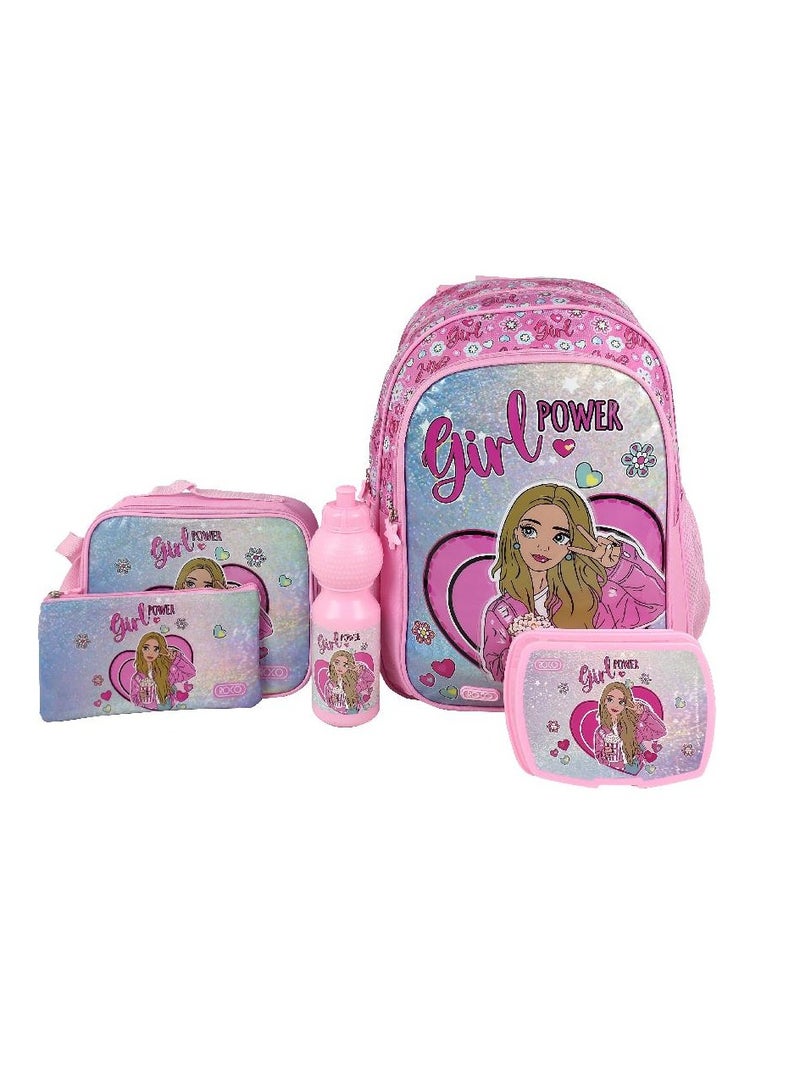 روكو مجموعة حقيبة ظهر 5 في 1 من Girl Power مع ملحق
