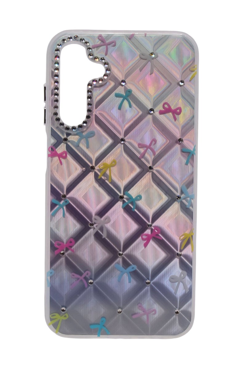 CFS TPU Bows Printed Back Cover Case with Rhinestone Camera Border For Samsung Galaxy A15 - Multicolor - Image 1