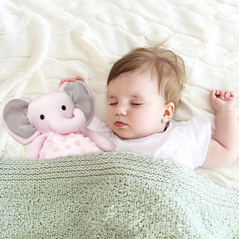 Pro Goleem Baby Girl Gifts Elephant Security Blanket with Stuffed Animal Snuggle Toy Lovey Soft Lovie Baby Registry Search for Infant and Toddler Pink 16 Inch - Image 2