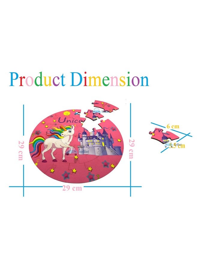 فنبلاست ألغاز الصور المقطوعة يونيكورن من فن بلاست للأطفال - مجموعة ألغاز الصور المقطوعة الخشبية بدون ورق، 28 قطعة، ألغاز الصور المقطوعة للتعلم واللعب، مناسبة للأولاد والبنات من سن 4 سنوات فما فوق (متعددة الألوان) - Image 2