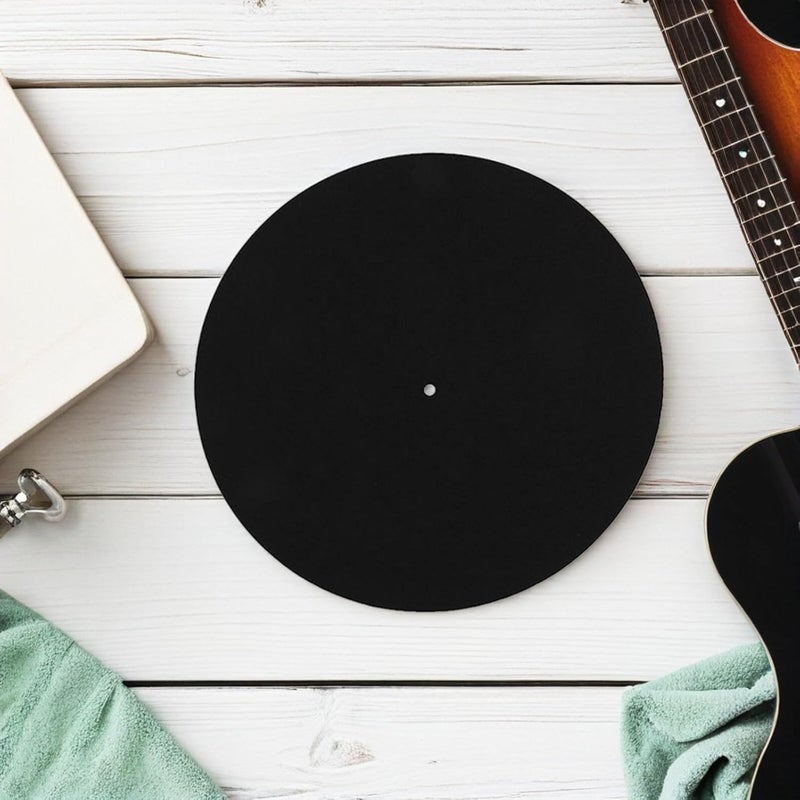 Toyvian 4pcs 12-inch Felt Vinyl Record Player Slipmat Set – Black and White Turntable Platter Mats, Non-slip Anti-static Pads for Vinyl Dj Performances and Home Audio - Image 5