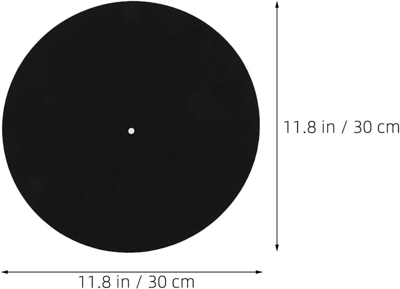 Toyvian 4pcs 12-inch Felt Vinyl Record Player Slipmat Set – Black and White Turntable Platter Mats, Non-slip Anti-static Pads for Vinyl Dj Performances and Home Audio - Image 2