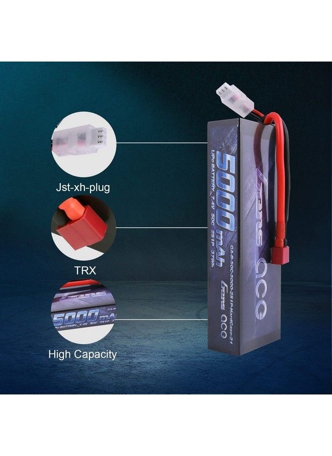 Gens ace - 2S 7.4V 5000Mah 50C Lipo Battery Pack Hardcase With Deans T Plug For Rc Car Arrma Axial Losi Traxxas Slash Buggy Team Associated Serpent Hpi Redcat Lrp Monster Truck Roar Approved - Image 1