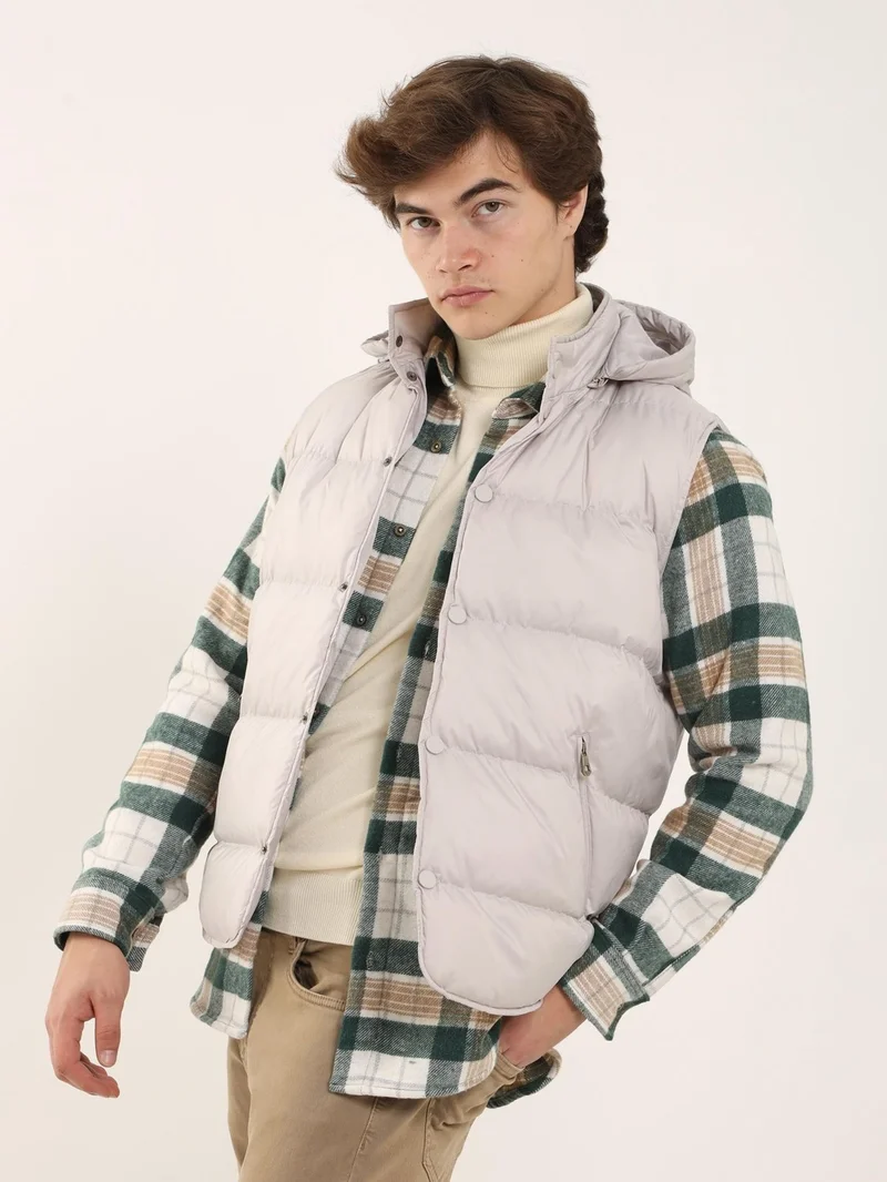 دوفي Stone Men's Regular Fit High Collar Vest Coat