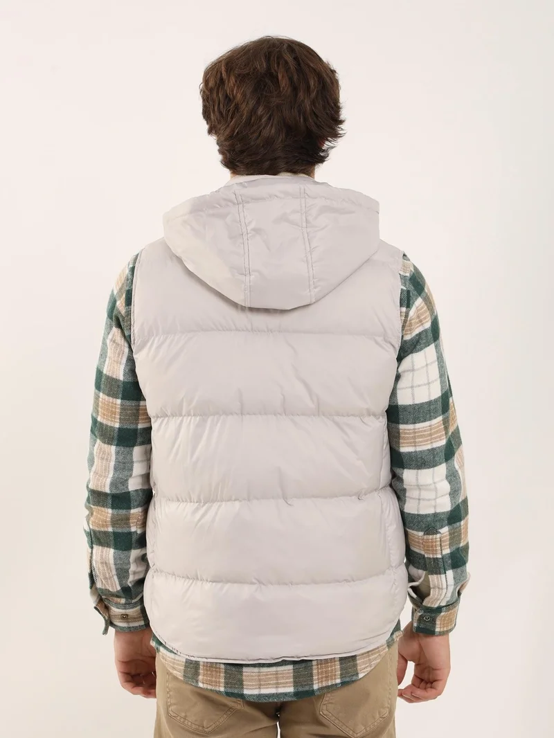 دوفي Stone Men's Regular Fit High Collar Vest Coat