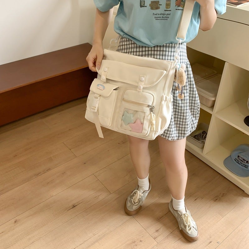 Class Schoolbag Women'S 2022 New Korean Style Ins Cute Girl Shoulder Crossbody Bag Trendy For Students - Image 4
