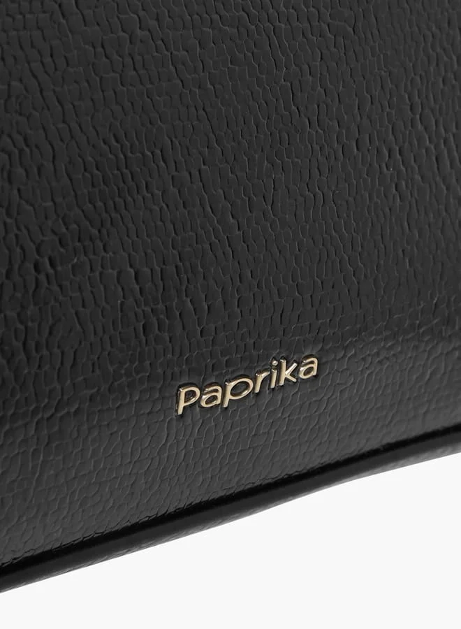 Paprika Women's Embellished Crossbody Bag with Chain Strap and Magnetic Button Closure