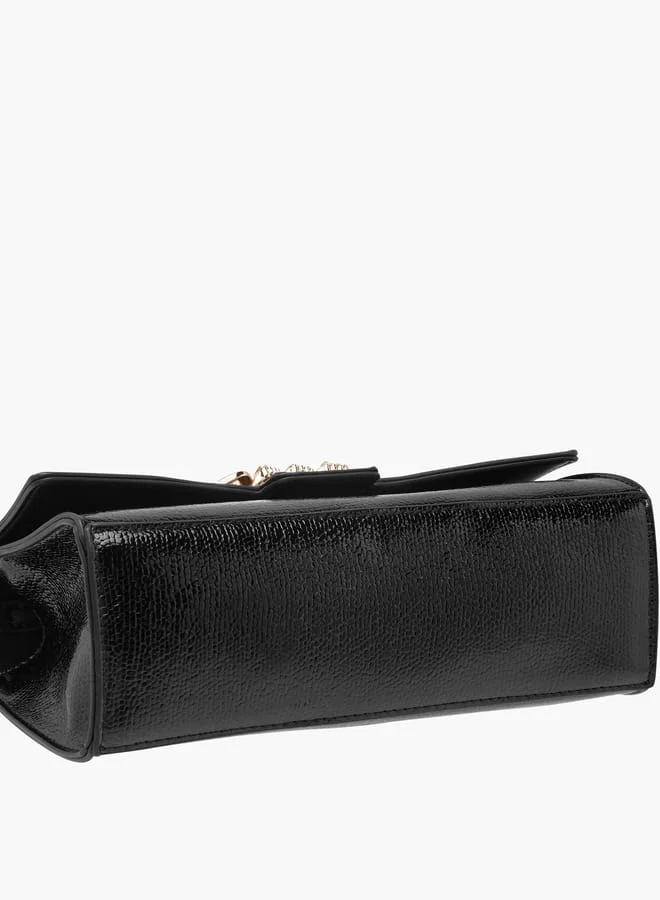 Paprika Women's Embellished Crossbody Bag with Chain Strap and Magnetic Button Closure