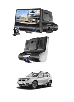 DIGI CORE Car Dash Camera Front and Inside Video Recorder Rear Camera Dual Dash Cam With 4 inch Reverse Full Screen Driving Recorder DVR HD 1080P Night Vision Parking Mode Seamless Recording  - Image 1