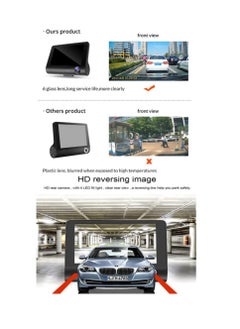 DIGI CORE Car Dash Camera Front and Inside Video Recorder Rear Camera Dual Dash Cam With 4 inch Reverse Full Screen Driving Recorder DVR HD 1080P Night Vision Parking Mode Seamless Recording  - Image 4