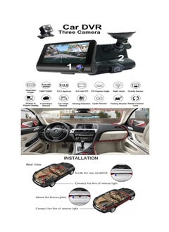 DIGI CORE Car Dash Camera Front and Inside Video Recorder Rear Camera Dual Dash Cam With 4 inch Reverse Full Screen Driving Recorder DVR HD 1080P Night Vision Parking Mode Seamless Recording  - Image 5