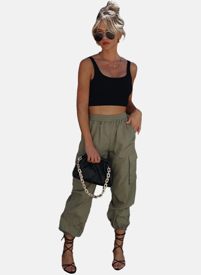 يونيكي Green High Rise Jogger Trousers