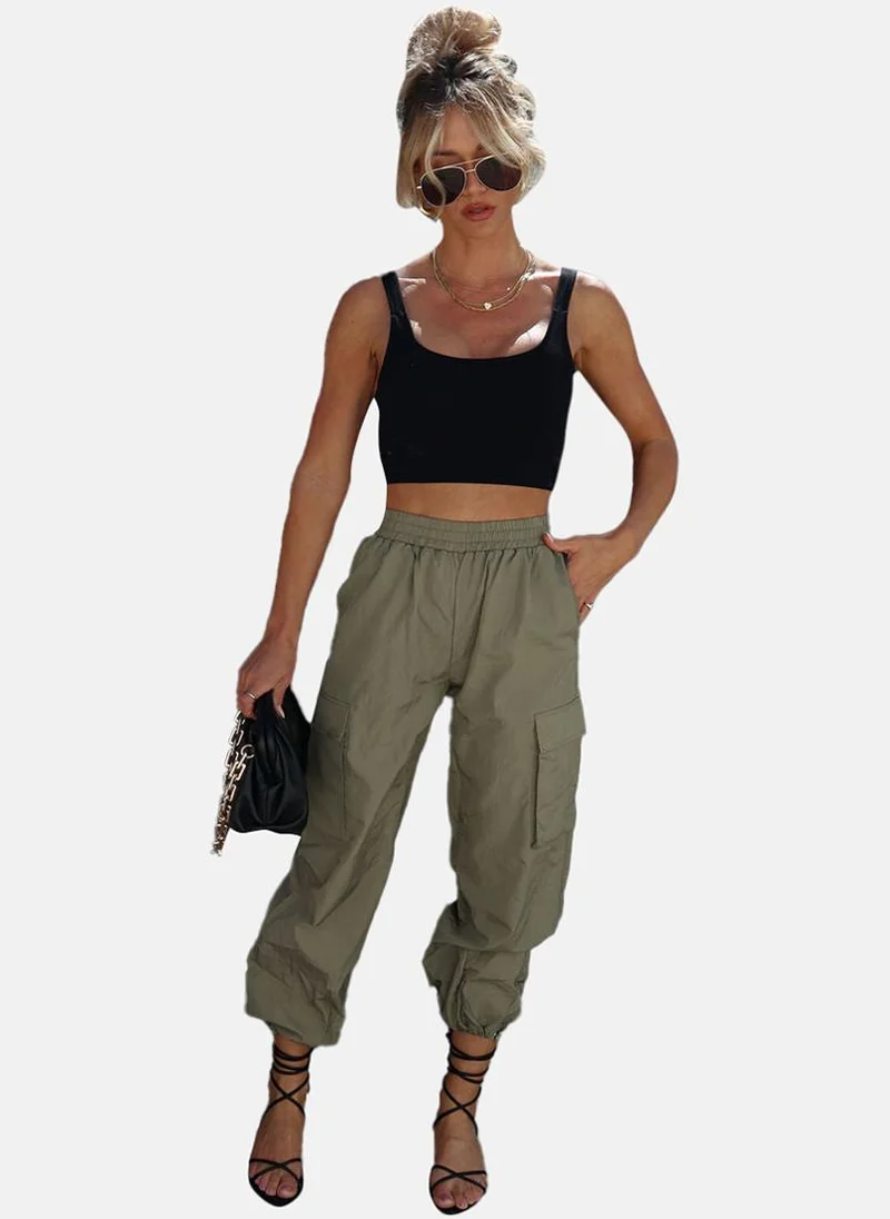 يونيكي Green High Rise Jogger Trousers