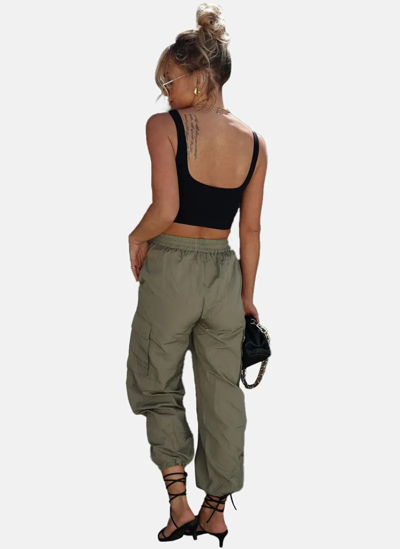 يونيكي Green High Rise Jogger Trousers