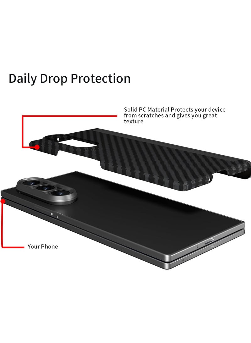 ELTRAZONE Ultra-Thin 0.35mm Protective Case for Samsung Galaxy Z Fold 7 – Slim Hard Carbon Fibre Cover, Anti-Scratch, MagSafe Compatible, Magnetic Grip, Lightweight Protective Case – Black - Image 3