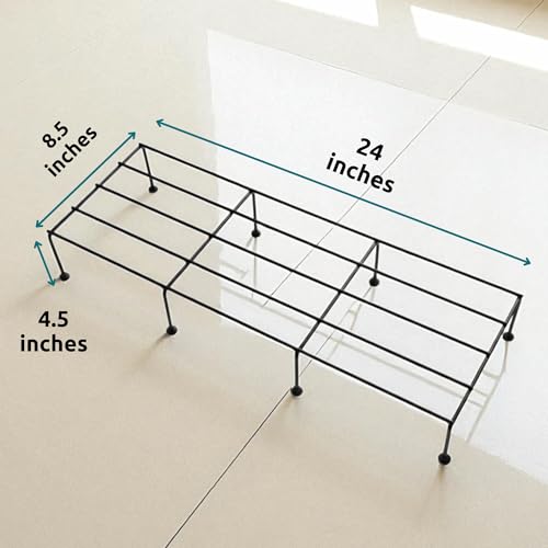 Nurturing Green® Pack of 2 Metal Plant Stands for Home, Balcony, Outdoor | Black Pot Stands for Flower, Planters, Vases | 24 Inch Long & 8.5 Inch Wide | Perfect for Living Room & Garden - Image 3