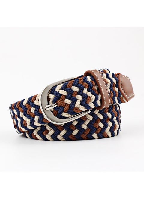 Unisex Canvas Belts Elastic Braided Wholesale Mica Blue
