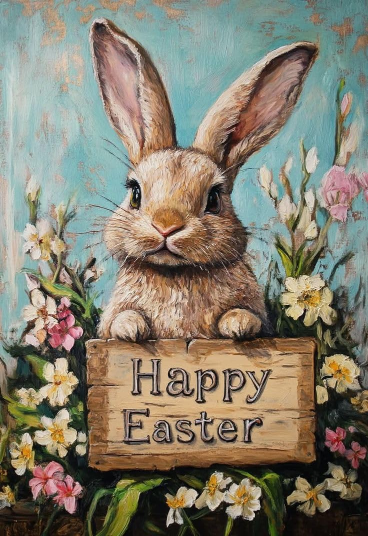 Eterkosu Easter Day Diamond Art Painting Kits for Adult Beginners - Rabbit 5D Full Drill Round Diamond Art Kits Diamond Dots Paintings with Diamonds Happy Easter Picture Gem Art Rhinestones Crafts - Image 1