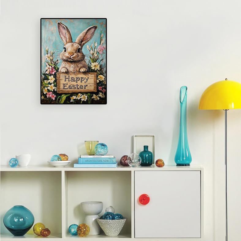 Eterkosu Easter Day Diamond Art Painting Kits for Adult Beginners - Rabbit 5D Full Drill Round Diamond Art Kits Diamond Dots Paintings with Diamonds Happy Easter Picture Gem Art Rhinestones Crafts - Image 4