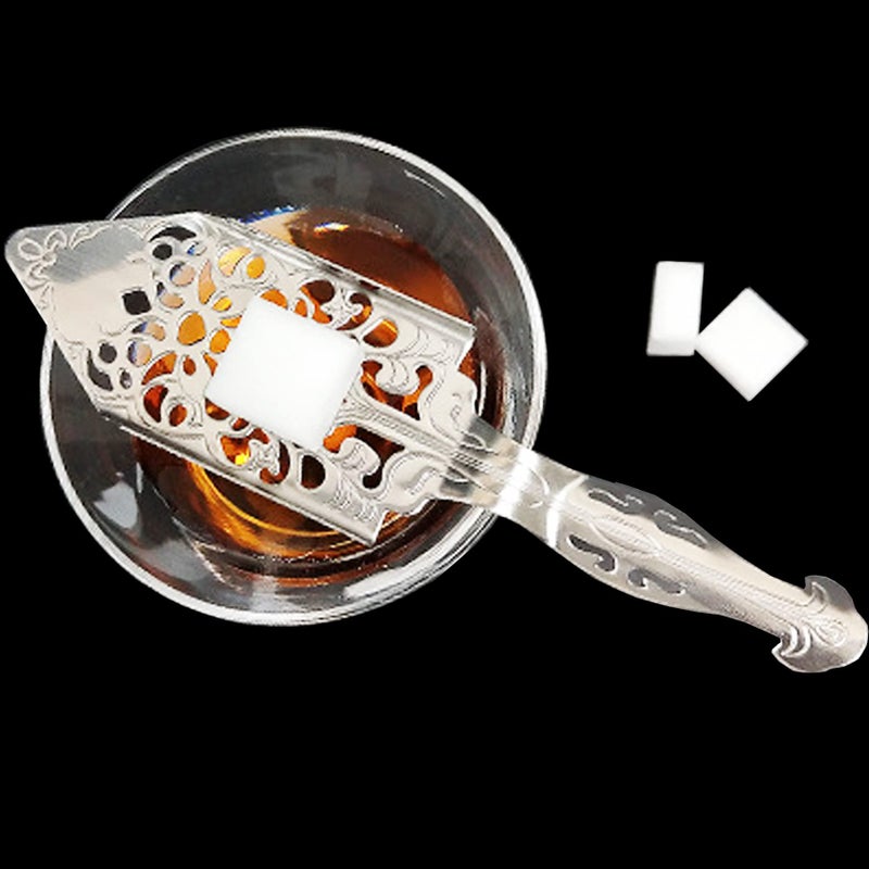 Nsbell 4Pcs Stainless Steel Absinthe Spoons Vintage Wormwood Cocktail Bar Glass Cup Drinking Filter Hollowed Out Absinthe Fountain Spoon Dripper (4) - Image 5